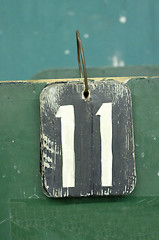 Image showing number tag, eleven