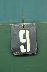 Image showing number tag, nine