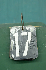 Image showing number tag, seventeen
