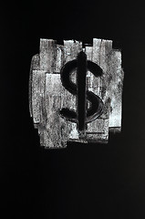 Image showing Dollar symbol on blackboard