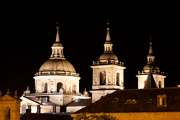 Image showing San Lorenzo de El Escorial Monastery , Spain at Night