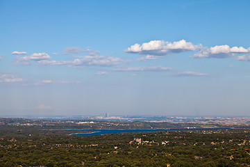 Image showing View of Madrid, Spain from Silla de Felipe II in San Lorenzo