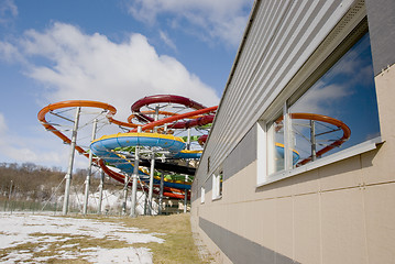 Image showing Water park pipes