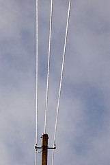 Image showing Frosted electrical wires