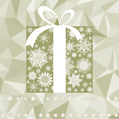 Image showing Retro Christmas elegant card with gift. EPS 8