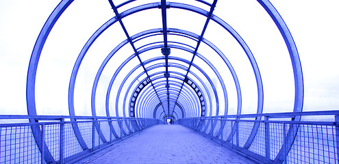 Image showing blue glass corridor