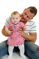 Image showing Smiling father and baby