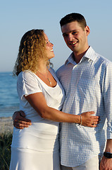 Image showing Happy young couple at beach