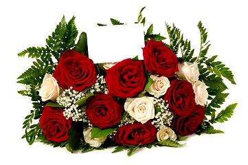 Image showing Bouquet with blank tag card.