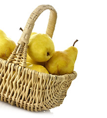 Image showing Yellow Pears In A Basket