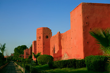 Image showing Old city wall in Marrakech
