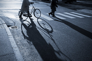 Image showing Senior female with bicycle