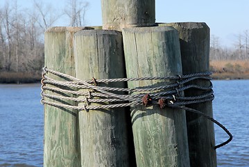 Image showing Old pylons