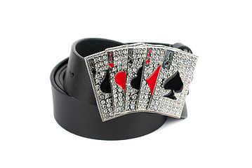 Image showing Men's leather cards belt