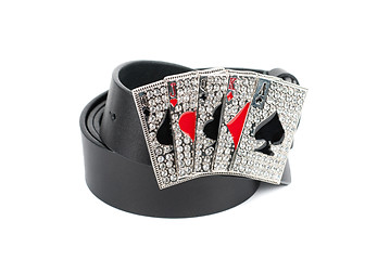 Image showing Men's leather cards belt
