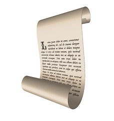 Image showing Illustration of an ancient scroll with text