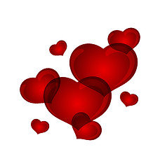 Image showing set valentine hearts isolated