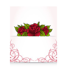 Image showing romantic letter with bouquet roses