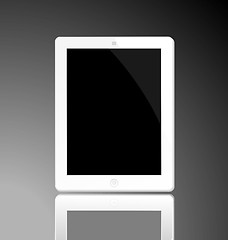 Image showing Illustration of the turned off white computer tablet - horizonta