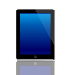 Image showing Illustration of the turned on computer tablet with reflection - 