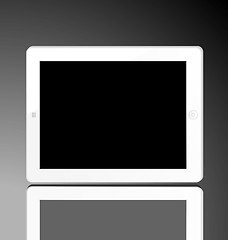 Image showing Illustration of the turned off white computer tablet