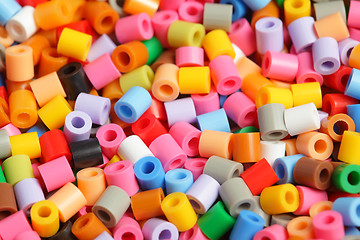 Image showing Colourful plastic pearls