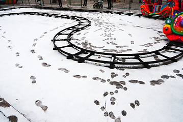 Image showing snow in the deserted lunapark
