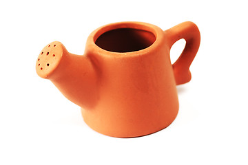 Image showing close-up of small ceramic watering can 