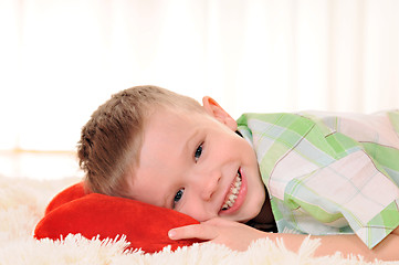 Image showing child with a plush heart