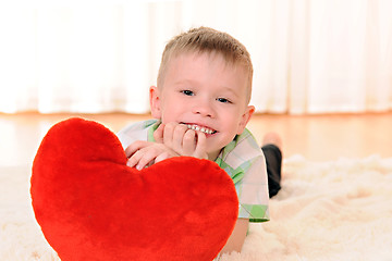 Image showing child with a plush heart