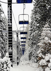 Image showing Abundant ski lift