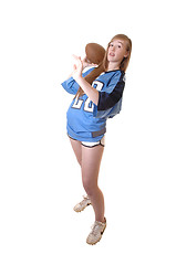 Image showing Girl playing football.