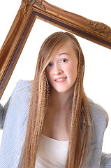 Image showing Girl in picture frame.