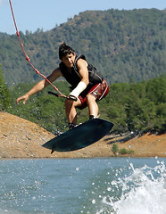 Image showing Young wakeboarder
