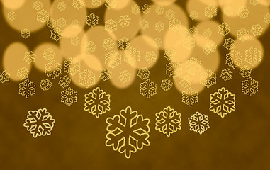 Image showing Snowflake shapes against tree lights