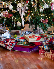 Image showing Decorated christmas tree in home