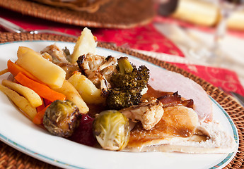 Image showing Traditional english christmas lunch