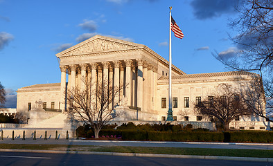 Image showing Winter trees frame Supreme court