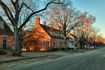 Image showing Old houses in Colonial Williamsburg