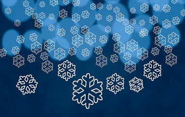 Image showing Snowflake shapes against tree lights