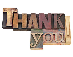 Image showing thank you in letterpress type
