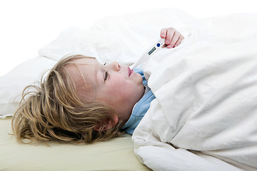 Image showing Boy with Fever