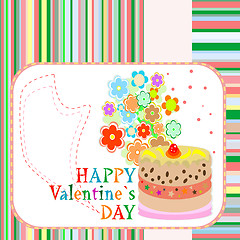 Image showing Delicious Love Cupcake with flowers and valentines greetings