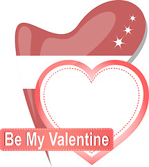 Image showing Heart shape with text Be my Valentine. Vector