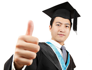 Image showing graduate student with thumb up