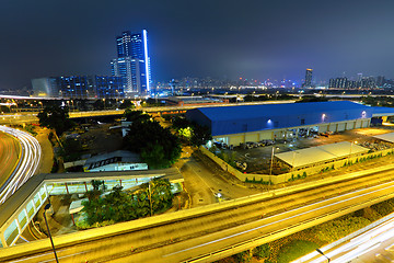 Image showing traffic and highway at night