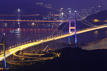 Image showing Tsing Ma Bridge in Hong Kong