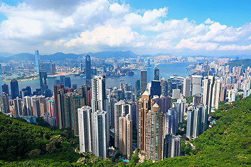 Image showing Hong Kong cityscape view from the peak