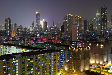 Image showing Hong Kong with crowded buildings at night