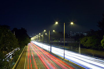 Image showing traffic on highway at night